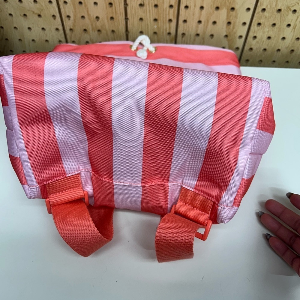 Victoria's Secret Coral and Light Pink Striped Bag - Picture 5 of 8
